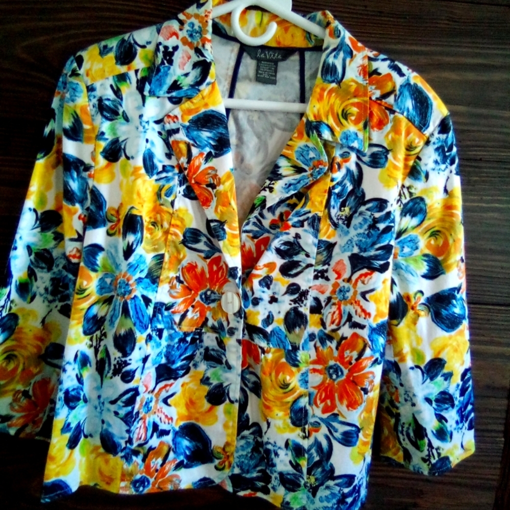 La Vita sz L cotton in spandex blend dress coat